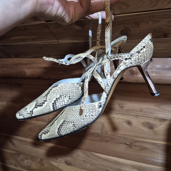 Snakeskin Patterned Strapy Shoes - Picture 1 of 10